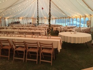 unlined marquee with fairy lights- lit