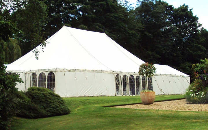 Traditional Marquee with Poles and guy ropes